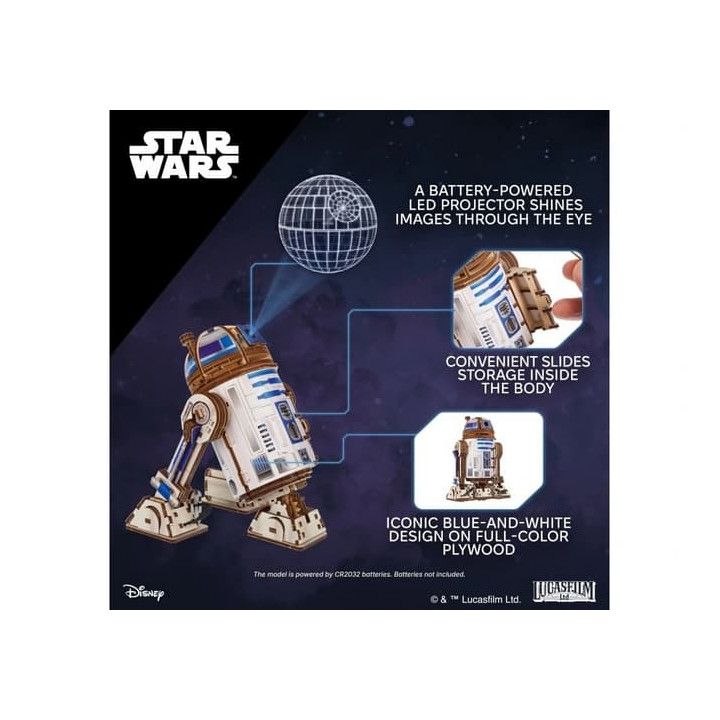 Ugears 3D dřevěná mechanická skládačka Star Wars R2-D2