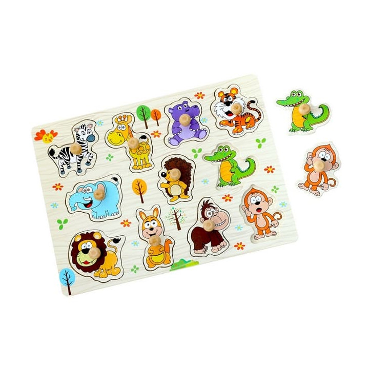 2Kids Toys Dřevěné puzzle Safari 11 dílků