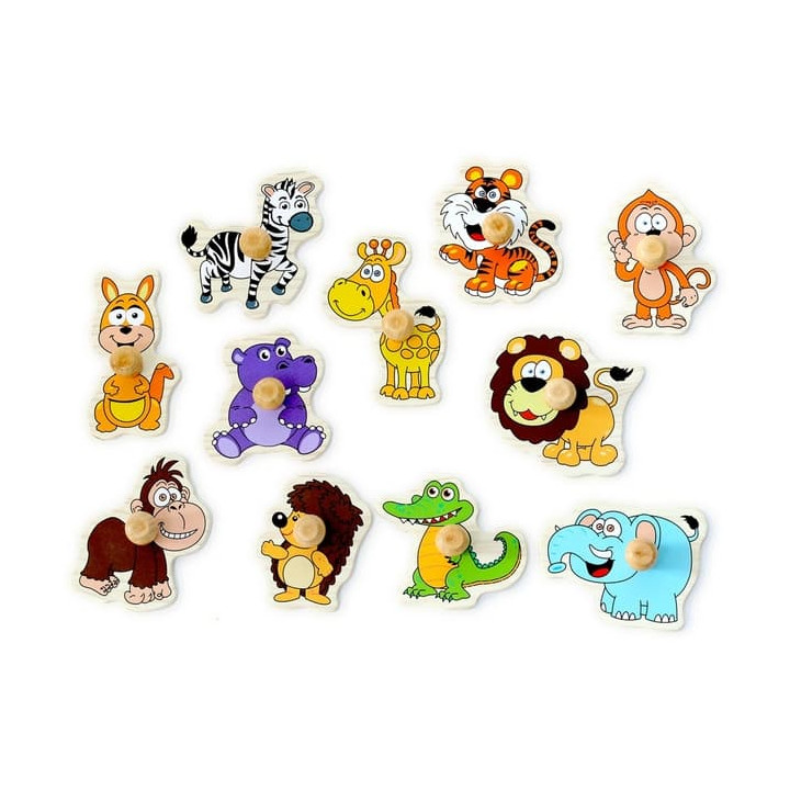 2Kids Toys Dřevěné puzzle Safari 11 dílků