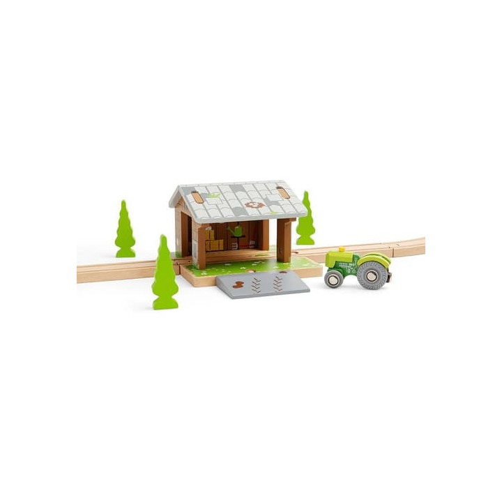 Bigjigs Rail Stodola na kolejích