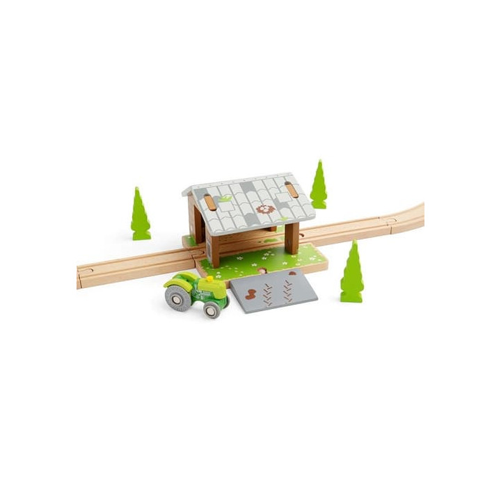 Bigjigs Rail Stodola na kolejích