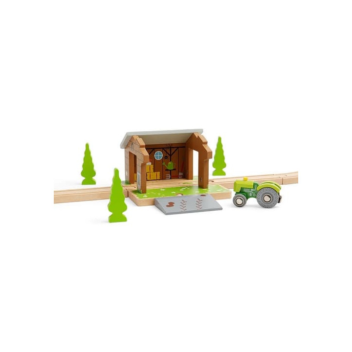 Bigjigs Rail Stodola na kolejích