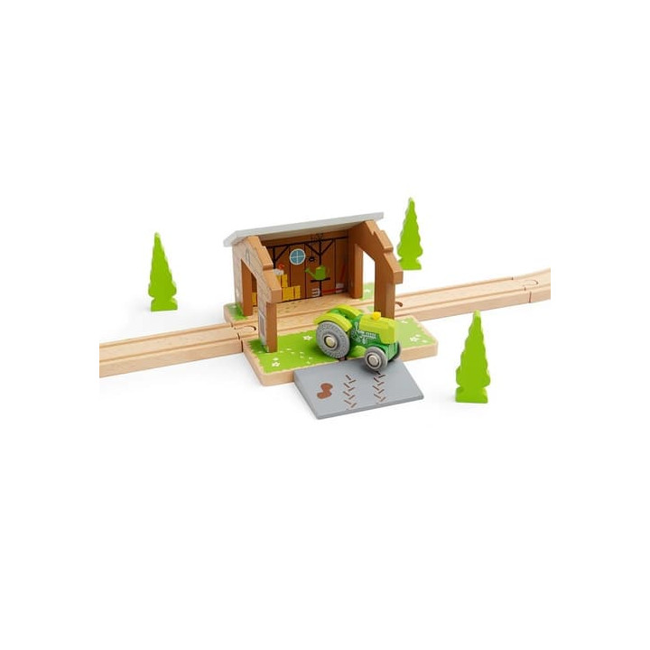 Bigjigs Rail Stodola na kolejích