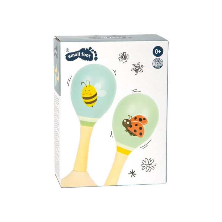 small foot Dřevěné rumba koule Včelka a Beruška sada 2 ks
