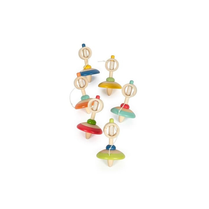 Bigjigs Toys Dřevěná káča s provázkem 1 ks