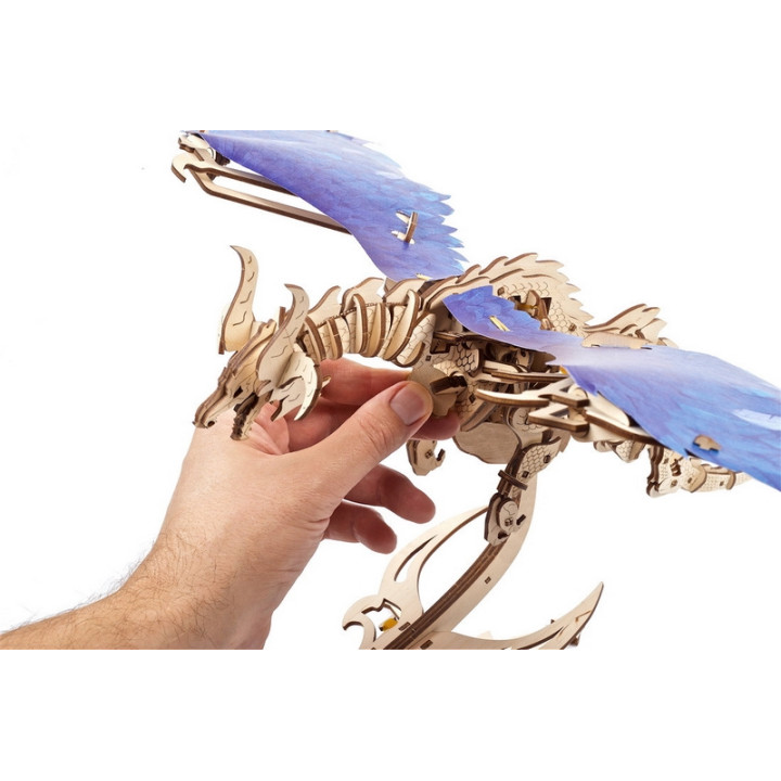 Ugears 3D dřevěné mechanické puzzle Vířící drak