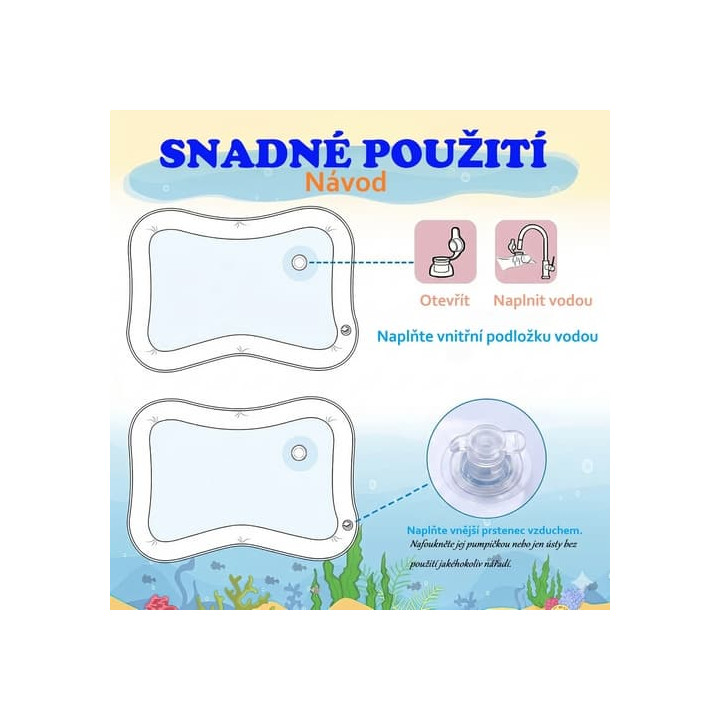 Nafukovací vodní podložka hranatá