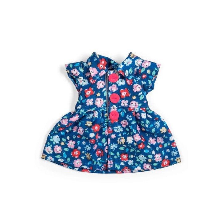 Bigjigs Toys Tmavě modré květinové šaty pro panenku 28 cm