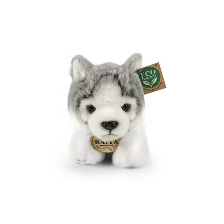 Rappa Plyšový pes husky ležící 20 cm ECO-FRIENDLY