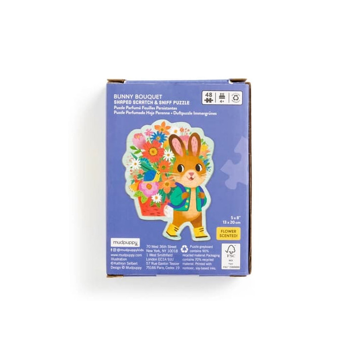 Mudpuppy Puzzle s blahopřáním Zajíček s kyticí