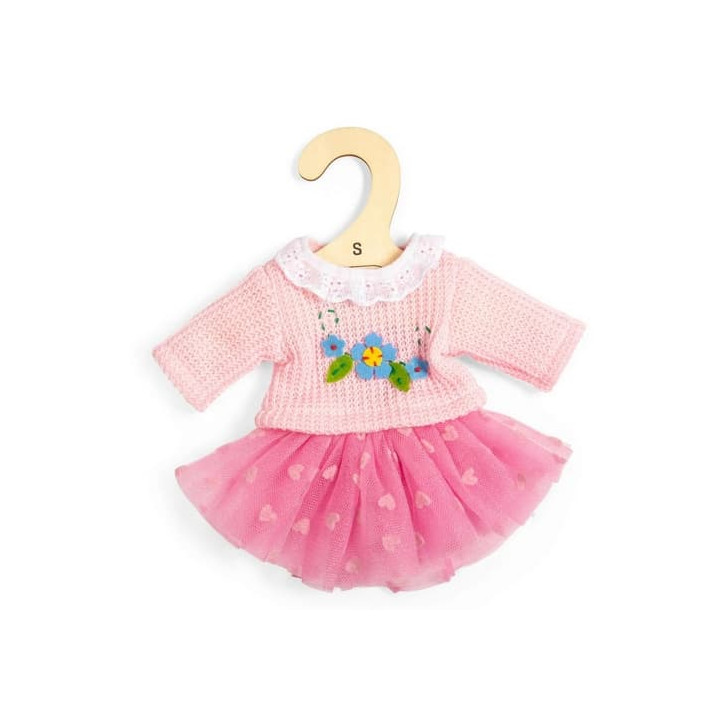 Bigjigs Toys Růžová tylová sukně a svetr pro panenku 28 cm
