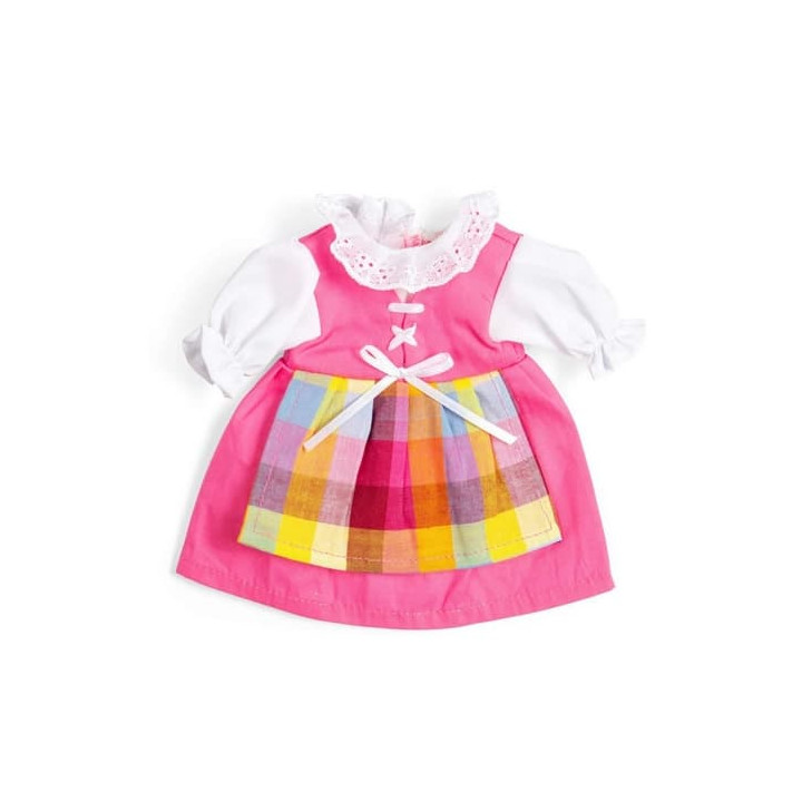 Bigjigs Toys Růžové šaty se zástěrkou pro panenku 28 cm