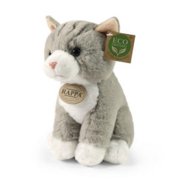 Rappa Plyšová kočka sedící šedá 23 cm SOFT COLLECTION, ECO-FRIENDLY