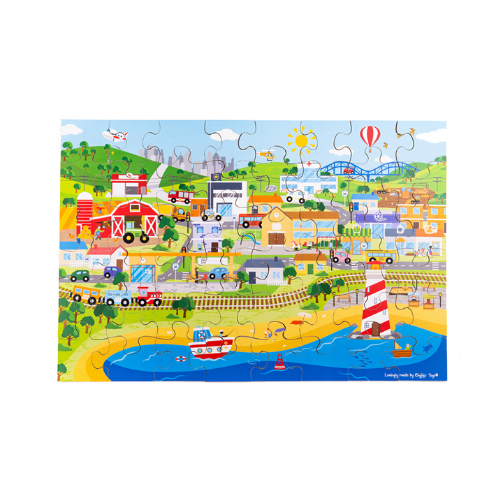 Bigjigs Toys Podlahové puzzle Město 48 dílků