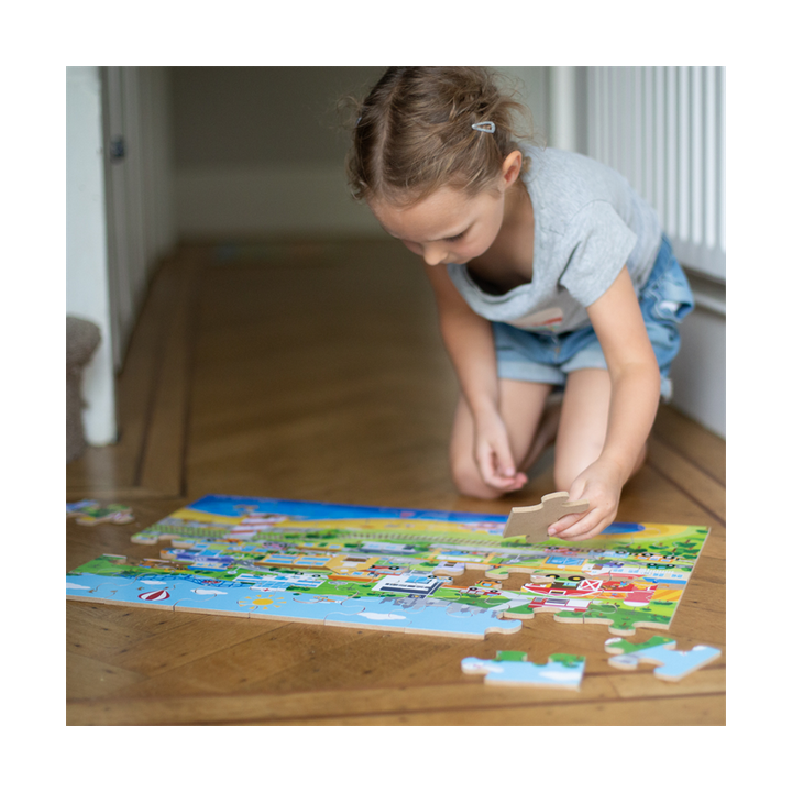 Bigjigs Toys Podlahové puzzle Město 48 dílků