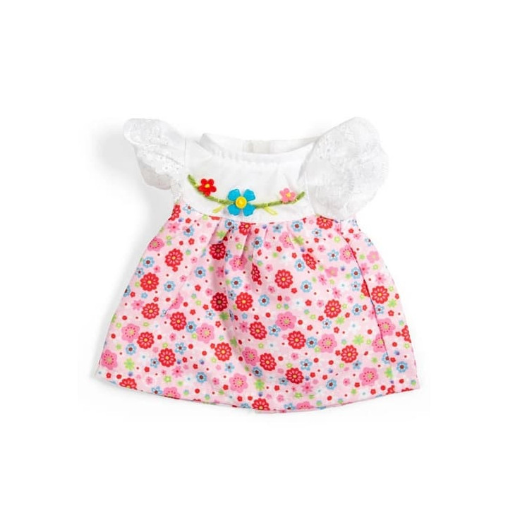 Bigjigs Toys Růžové šaty s krajkovými rukávy pro panenku 28 cm