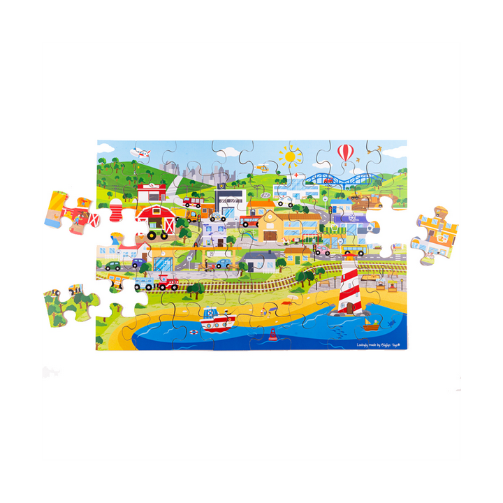 Bigjigs Toys Podlahové puzzle Město 48 dílků