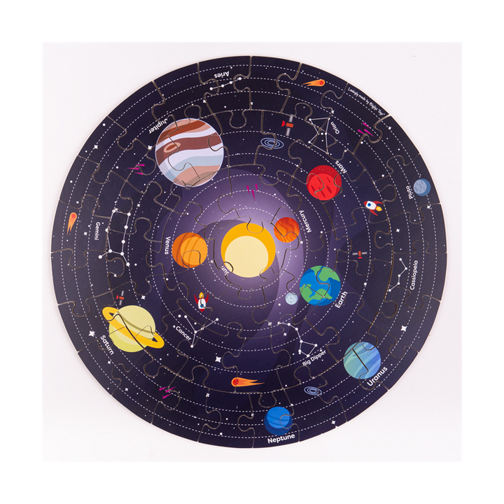 Bigjigs Toys Kulaté podlahové puzzle Sluneční soustava 50 dílků