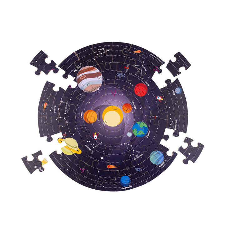 Bigjigs Toys Kulaté podlahové puzzle Sluneční soustava 50 dílků