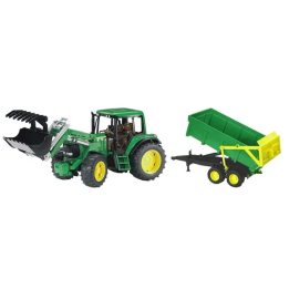 Bruder 1134 Traktor John Deere 6920 s čelním nakladačem a vlekem