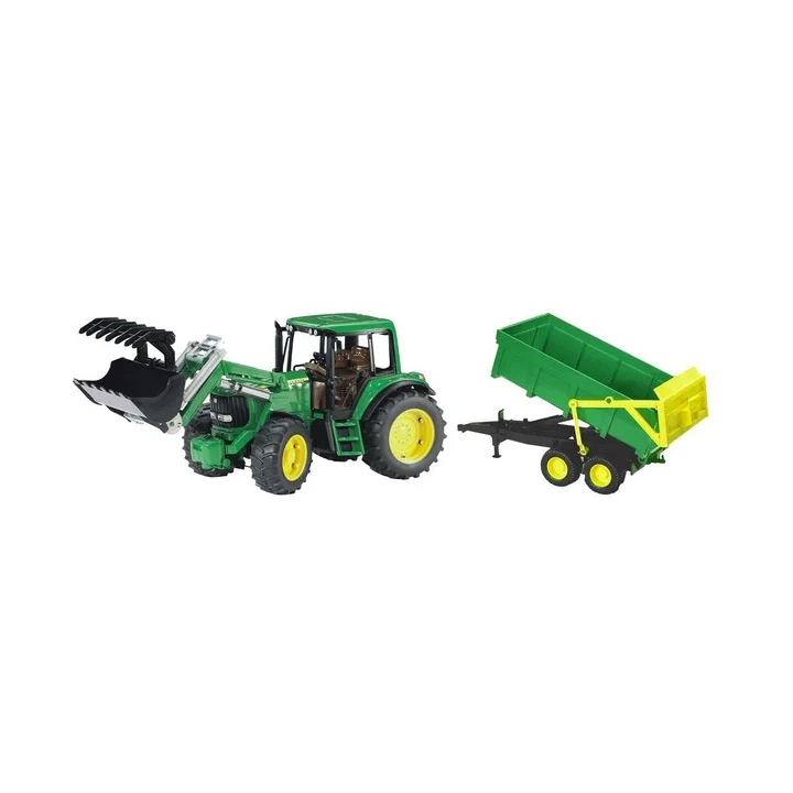 Bruder 1134 Traktor John Deere 6920 s čelním nakladačem a vlekem