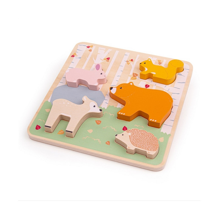 Bigjigs Baby Dřevěné puzzle Woodland