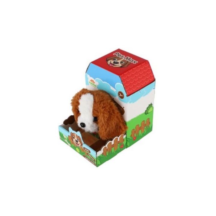 Pes Max 15x12cm na baterie se zvukem s pohybem v krabici