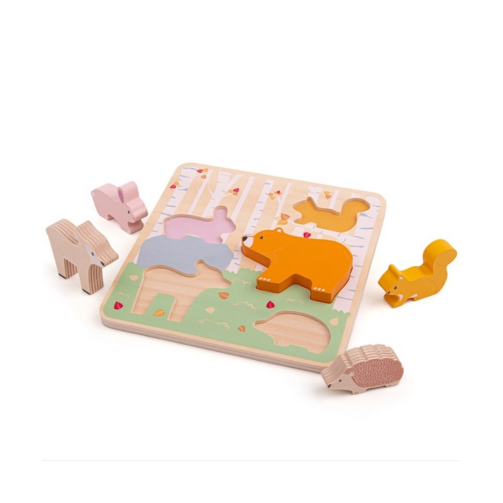 Bigjigs Baby Dřevěné puzzle Woodland