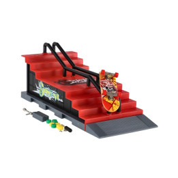 Skatepark - skateboard prstový šroubovací s rampou plast 8cm s doplňky v krabici