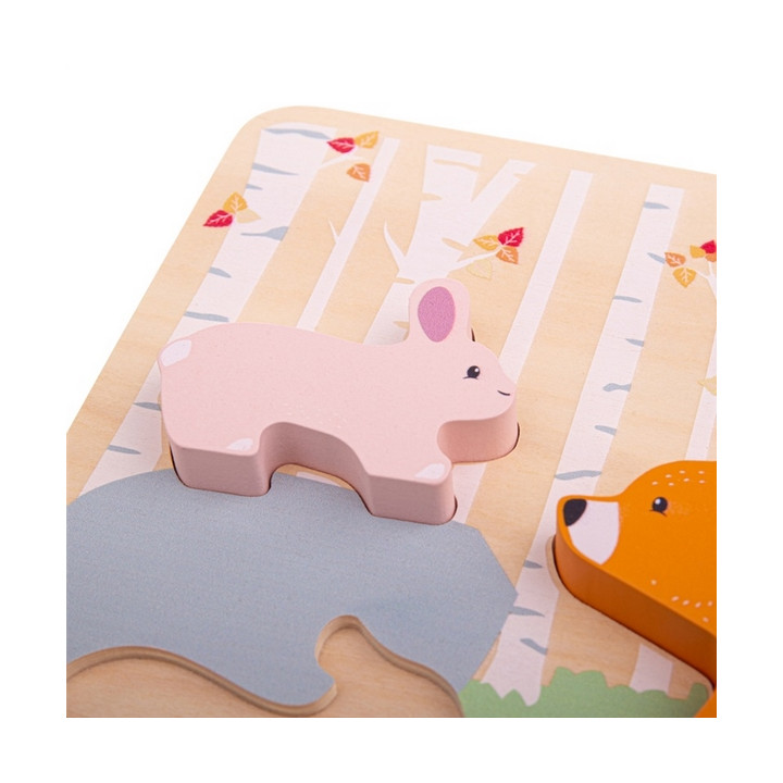 Bigjigs Baby Dřevěné puzzle Woodland