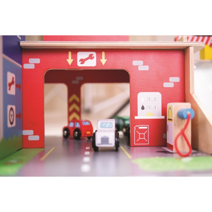 Bigjigs Toys Garáž s parkovištěm