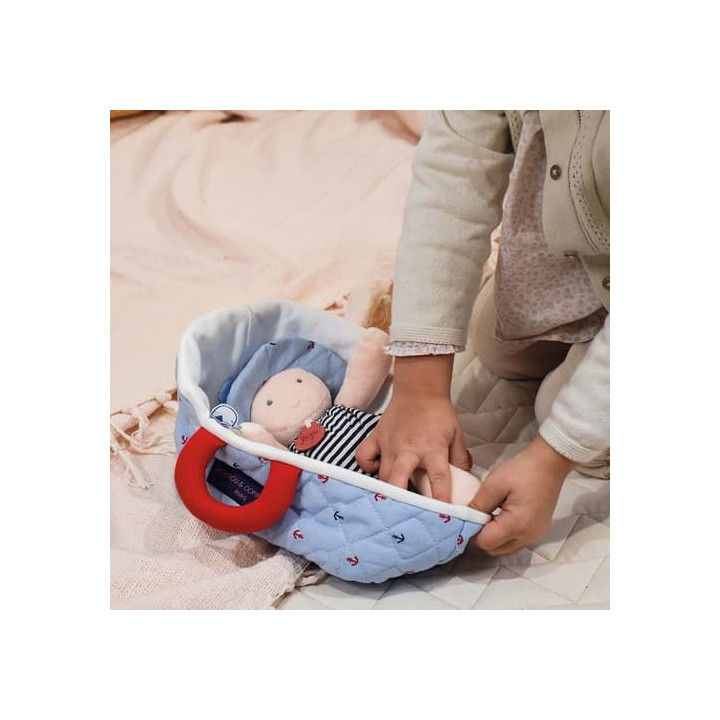 Doudou Jolijou Panenka v modré přenášecí tašce 20 cm