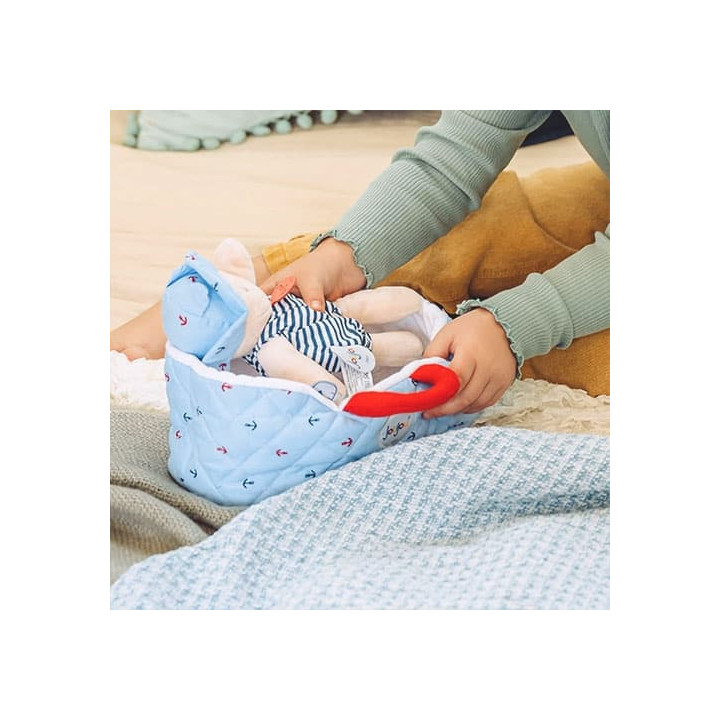 Doudou Jolijou Panenka v modré přenášecí tašce 20 cm