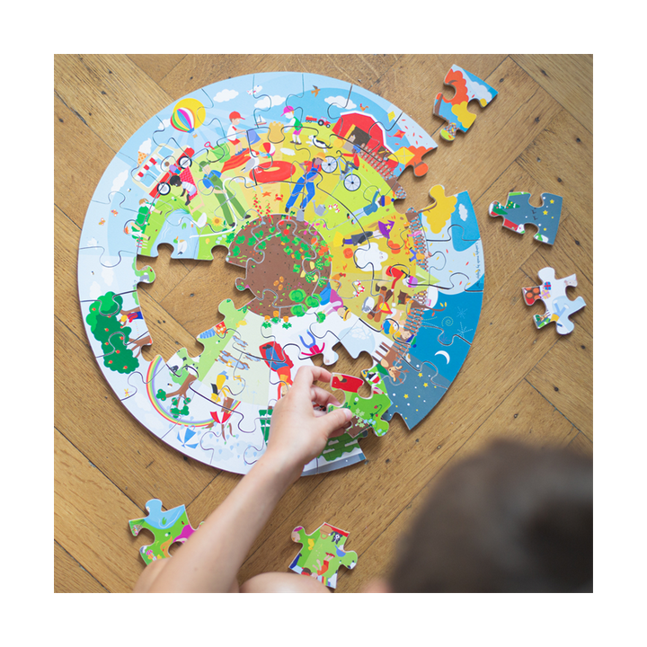 Bigjigs Toys Kulaté podlahové puzzle Čtyří roční období 50 dílků