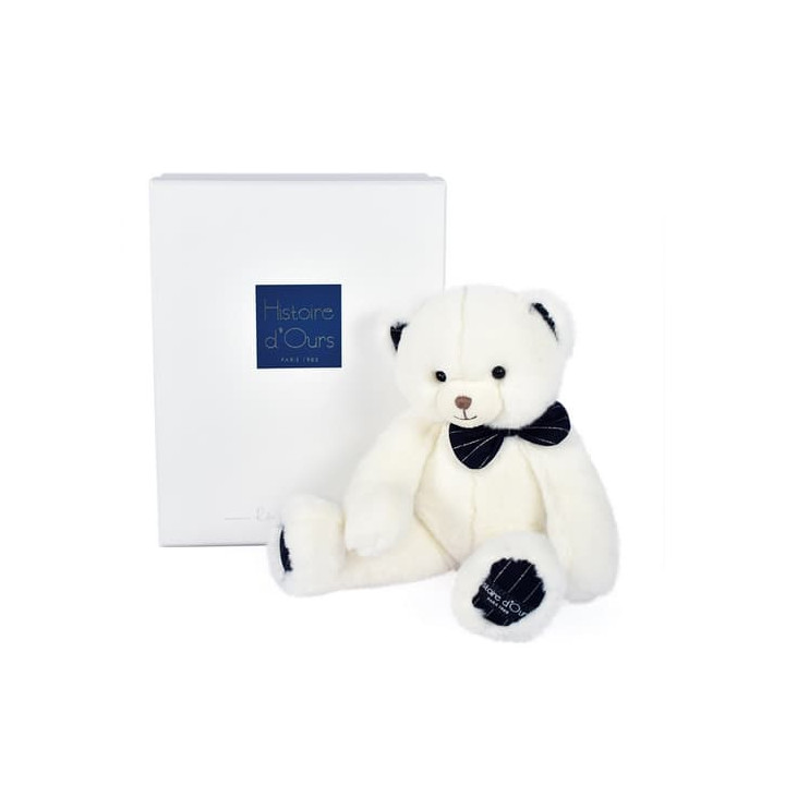 Doudou Histoire d´Ours Plyšový medvídek s tmavě modrým motýlkem 30 cm