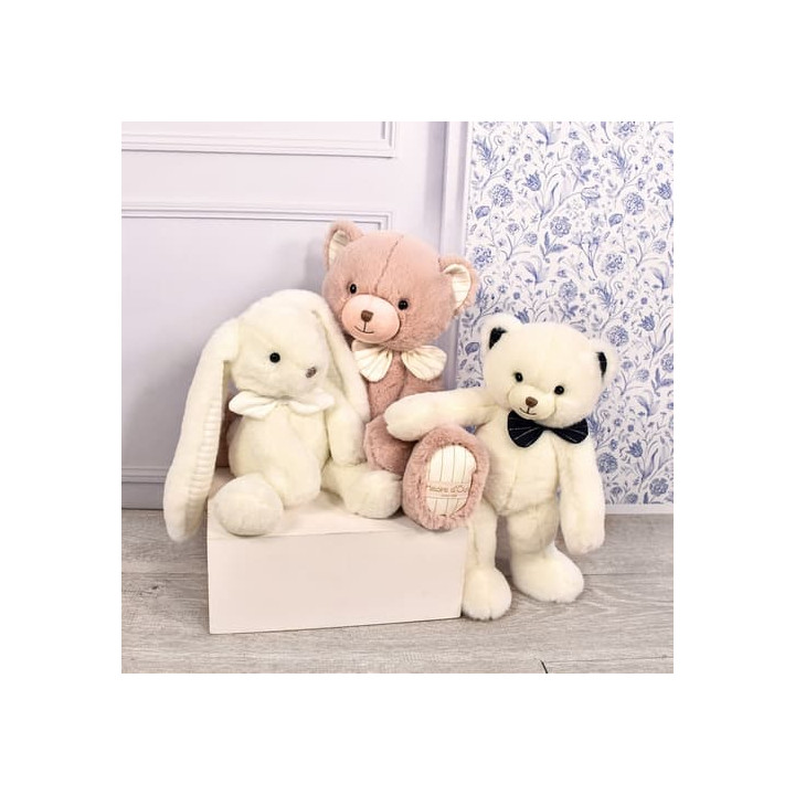 Doudou Histoire d´Ours Plyšový medvídek s tmavě modrým motýlkem 30 cm