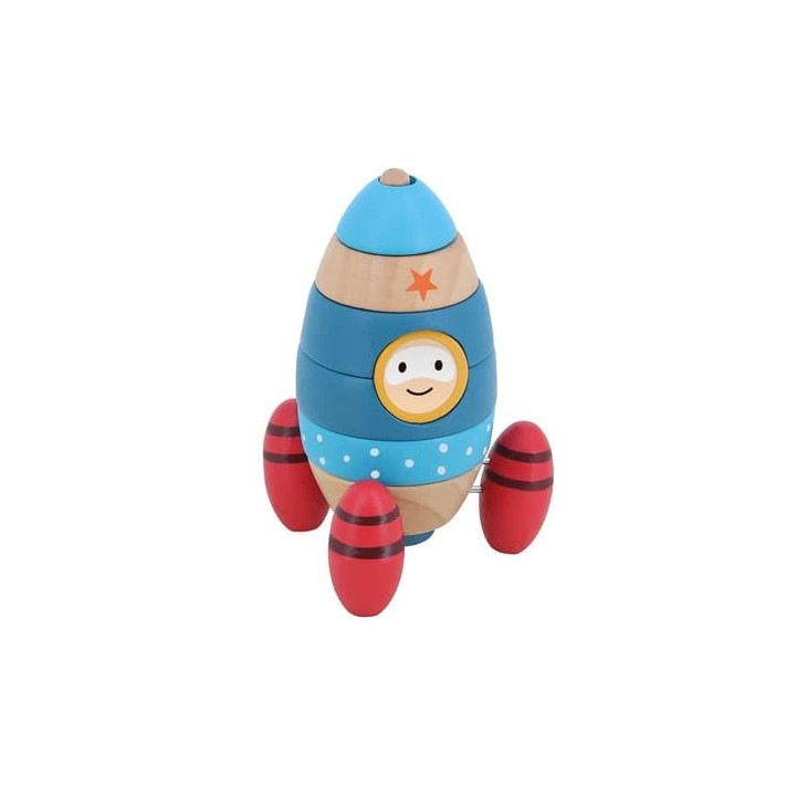 Vilac Dřevěná nasazovací věž s překvapením Raketa