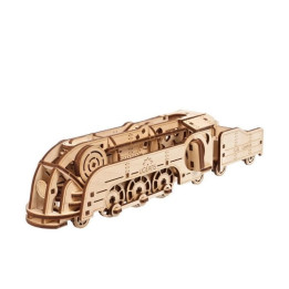 Ugears 3D dřevěné mechanické puzzle MINI Lokomotiva