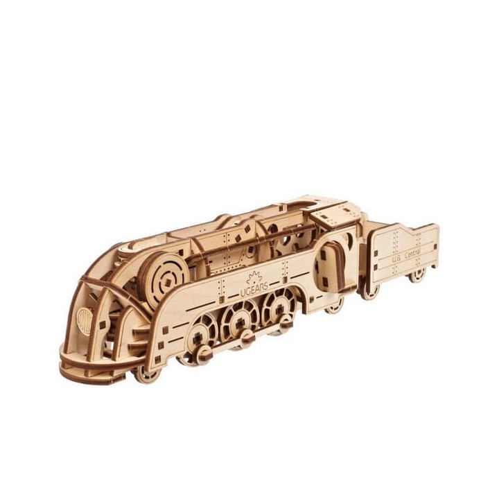 Ugears 3D dřevěné mechanické puzzle MINI Lokomotiva