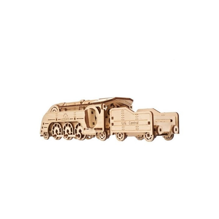 Ugears 3D dřevěné mechanické puzzle MINI Lokomotiva