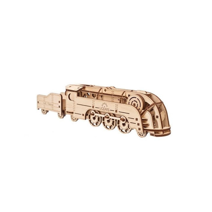 Ugears 3D dřevěné mechanické puzzle MINI Lokomotiva