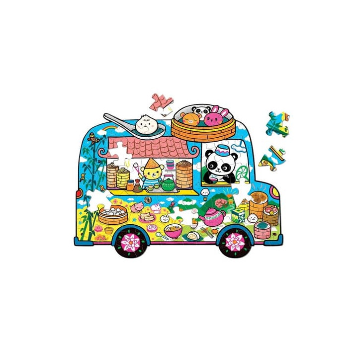 Mudpuppy Puzzle ve tvaru minibusu s občerstvením