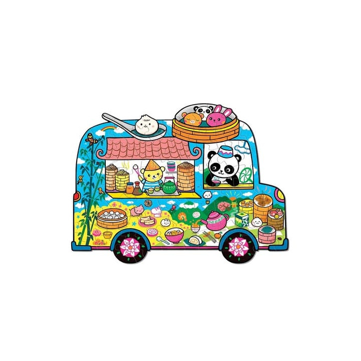 Mudpuppy Puzzle ve tvaru minibusu s občerstvením