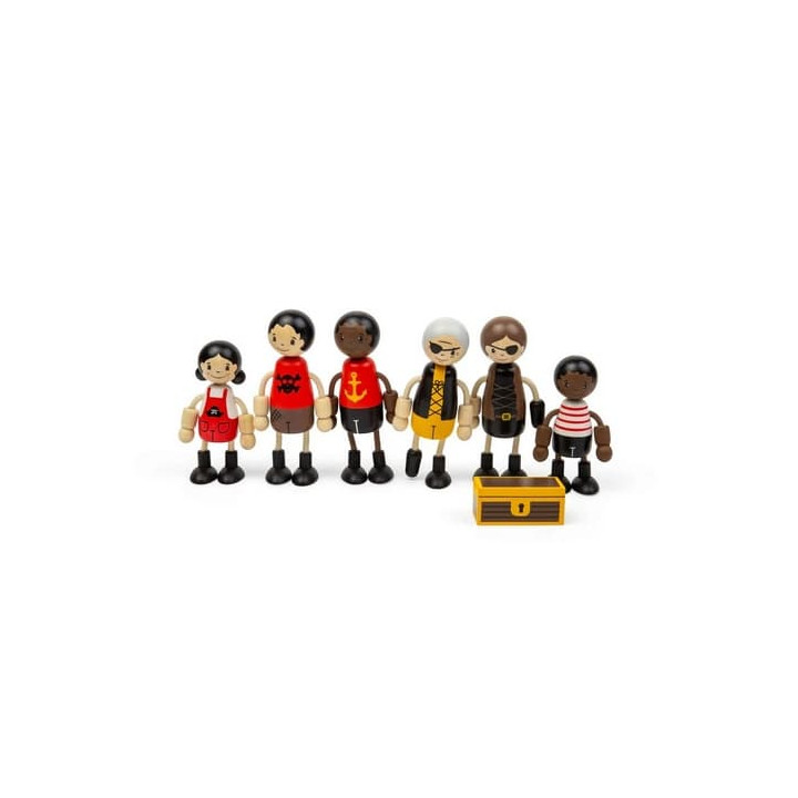 Bigjigs Toys Sada dřevěných postaviček Piráti