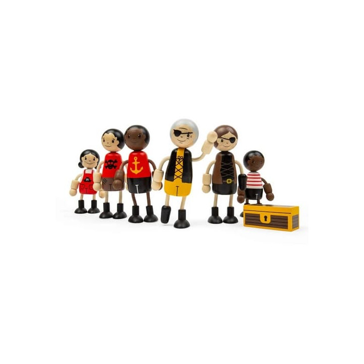 Bigjigs Toys Sada dřevěných postaviček Piráti