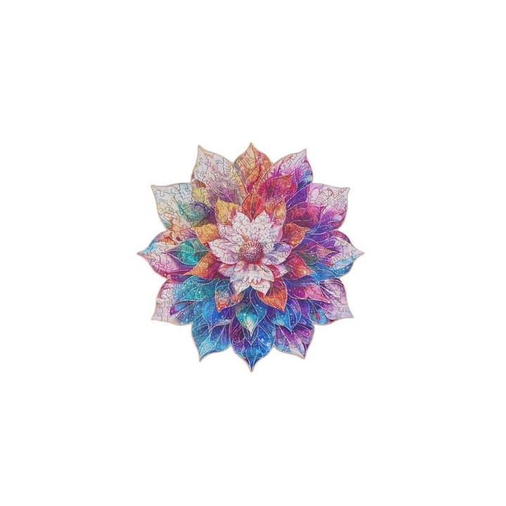 RoboTime Dřevěné puzzle Květinová mandala