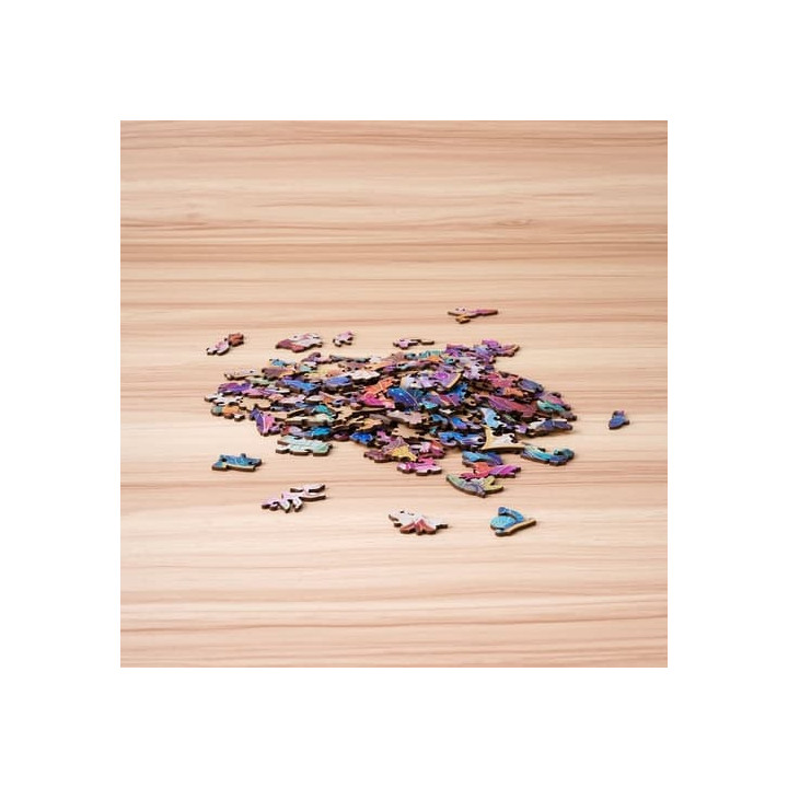 RoboTime Dřevěné puzzle Květinová mandala