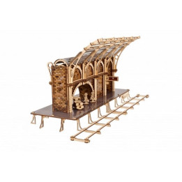 Ugears 3D dřevěné mechanické puzzle Harry Potter - vlakové nástupiště