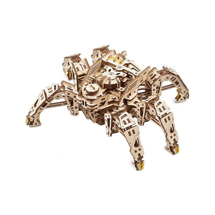 Ugears 3D dřevěné mechanické puzzle Šestinohý průzkumník (hexapod)