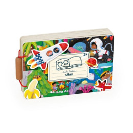 Vilac Dřevěná knížka s puzzle Dobrodružství